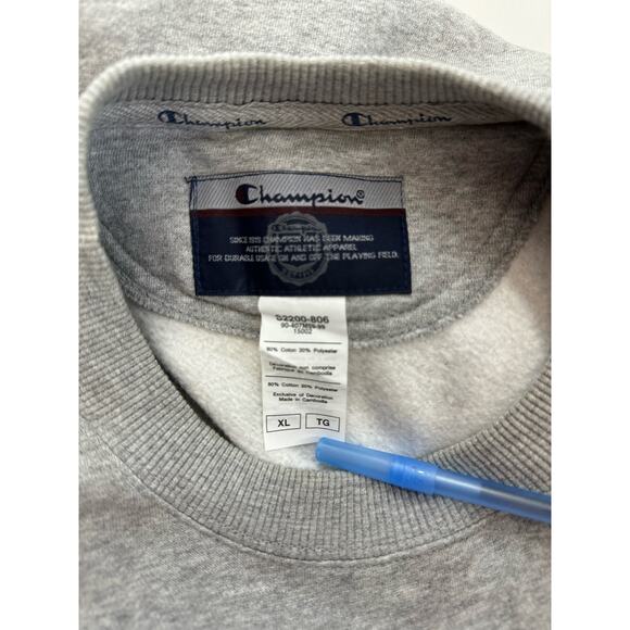 Vintage Champion Oversized Logo Gray Crewneck Size XL (READ) Athletic - Picture 7 of 7